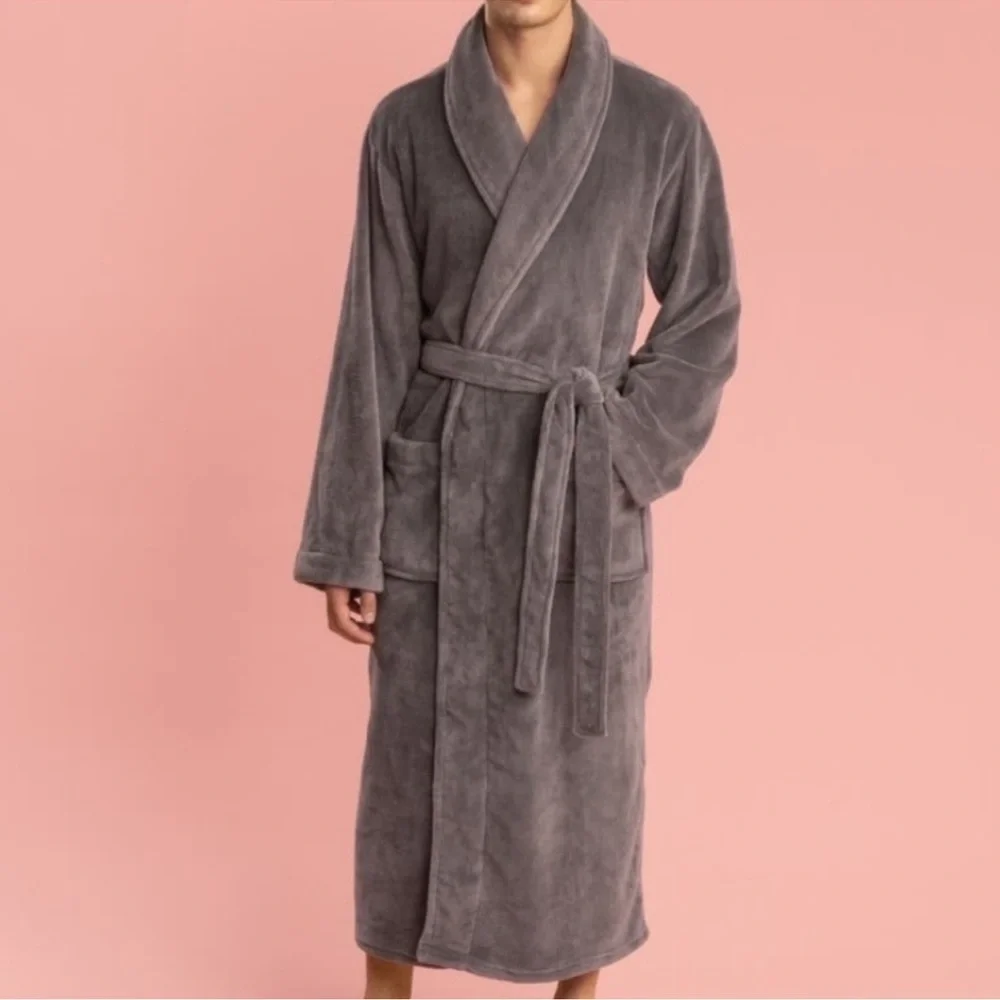 RH restoration hardware unisex LUXURY PLUSH LONG ROBE chocolate brown small $215